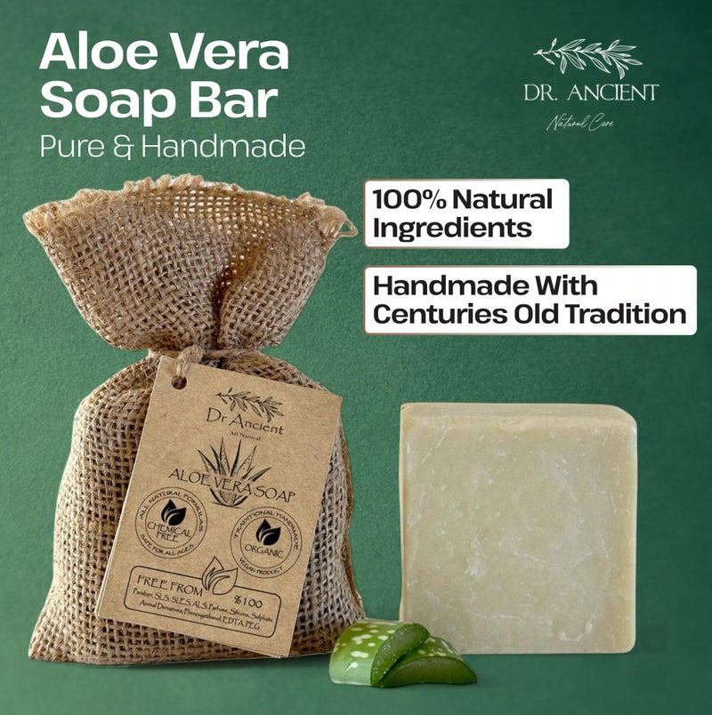 Dr.Ancient Aloe Vera Soap Bar, Organic Soap Bars Handcrafted the Traditional Way, Natural Chemical-Free, Vegan, Used for Face Wash, Body Wash, Hand Cleansing and Skin Care - Image 5